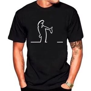 NWT Balum La Linea Graphic T-Shirt – Slim Fit Short Sleeve Crewneck – Black